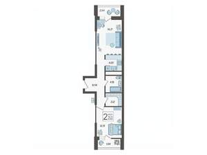 2-к квартира, вторичка, 52м2, 12/19 этаж