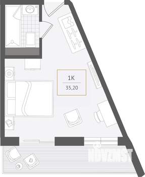 1-к квартира, вторичка, 35м2, 7/10 этаж