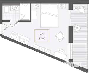1-к квартира, вторичка, 35м2, 10/10 этаж